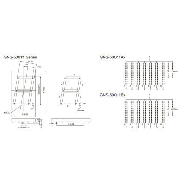 Affichage du segment de 5 pouces 1 pouce (GNS-50011Ax-Bx)